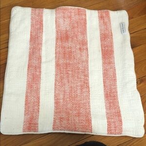 Red and White Striped thick cotton morrocan pillow Cover super nice new no tags